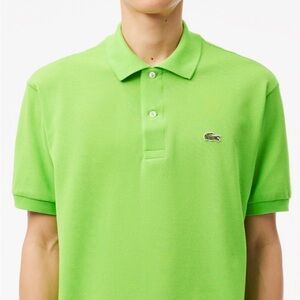 Lacoste Green Polo Shirt Classic Style Cotton Pique